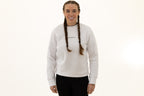 simple. sweatshirt. snug. white.