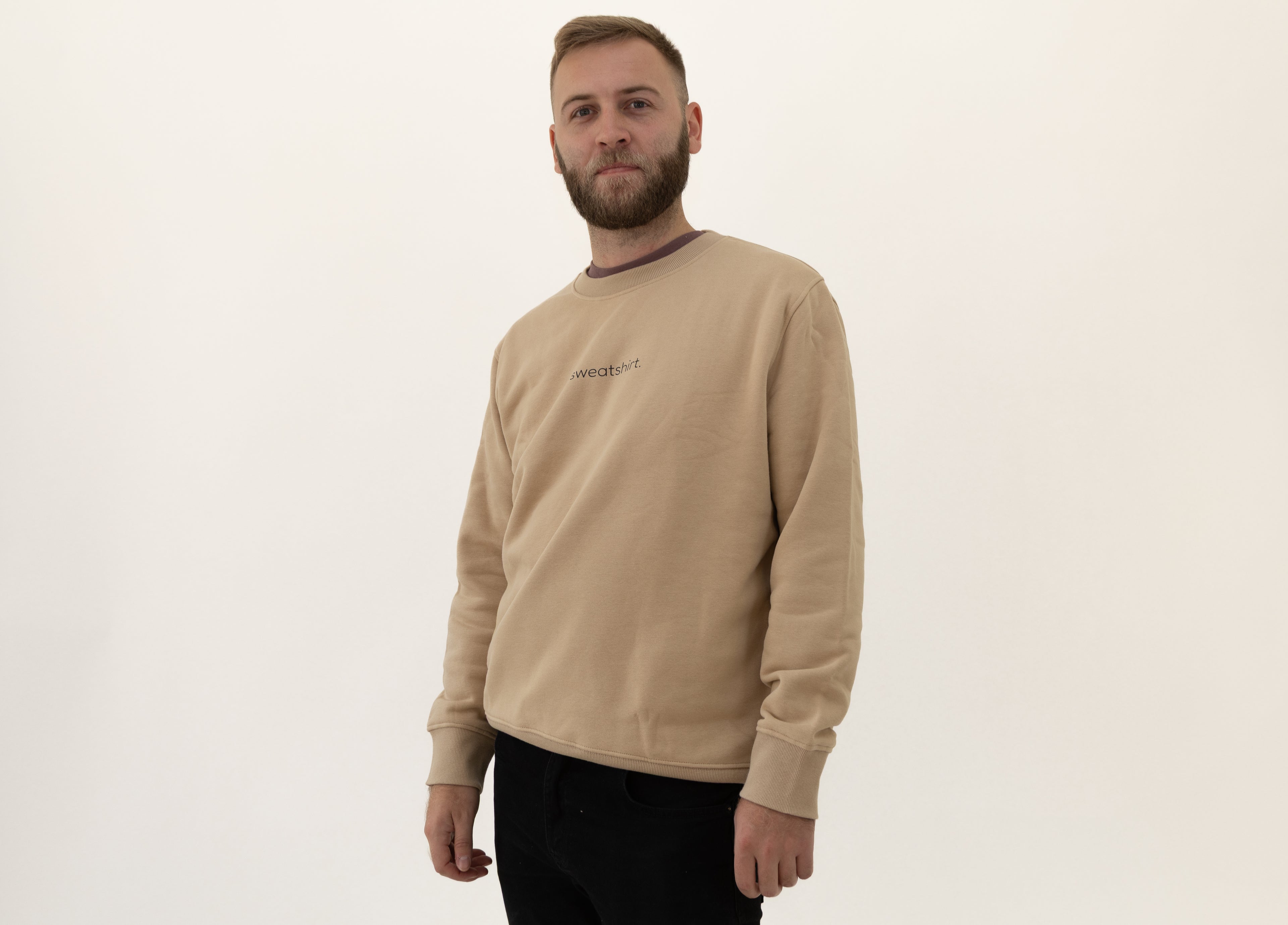 simple. sweatshirt. snug. desert-sand.