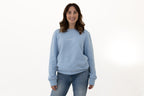 simple. sweatshirt. snug. light-blue.