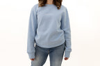 simple. sweatshirt. snug. light-blue.