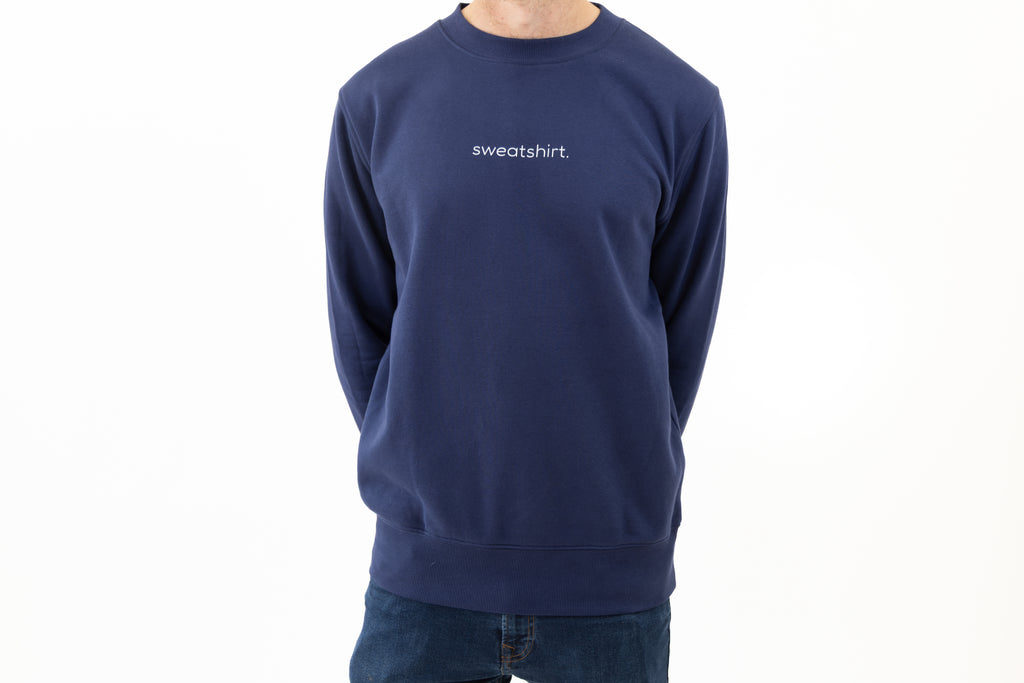 simple. sweatshirt. snug. navy.
