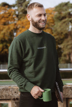 simple. sweatshirt. snug. forest-green.