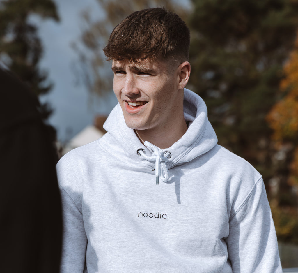 simple. hoodie. waffle. ash-grey.