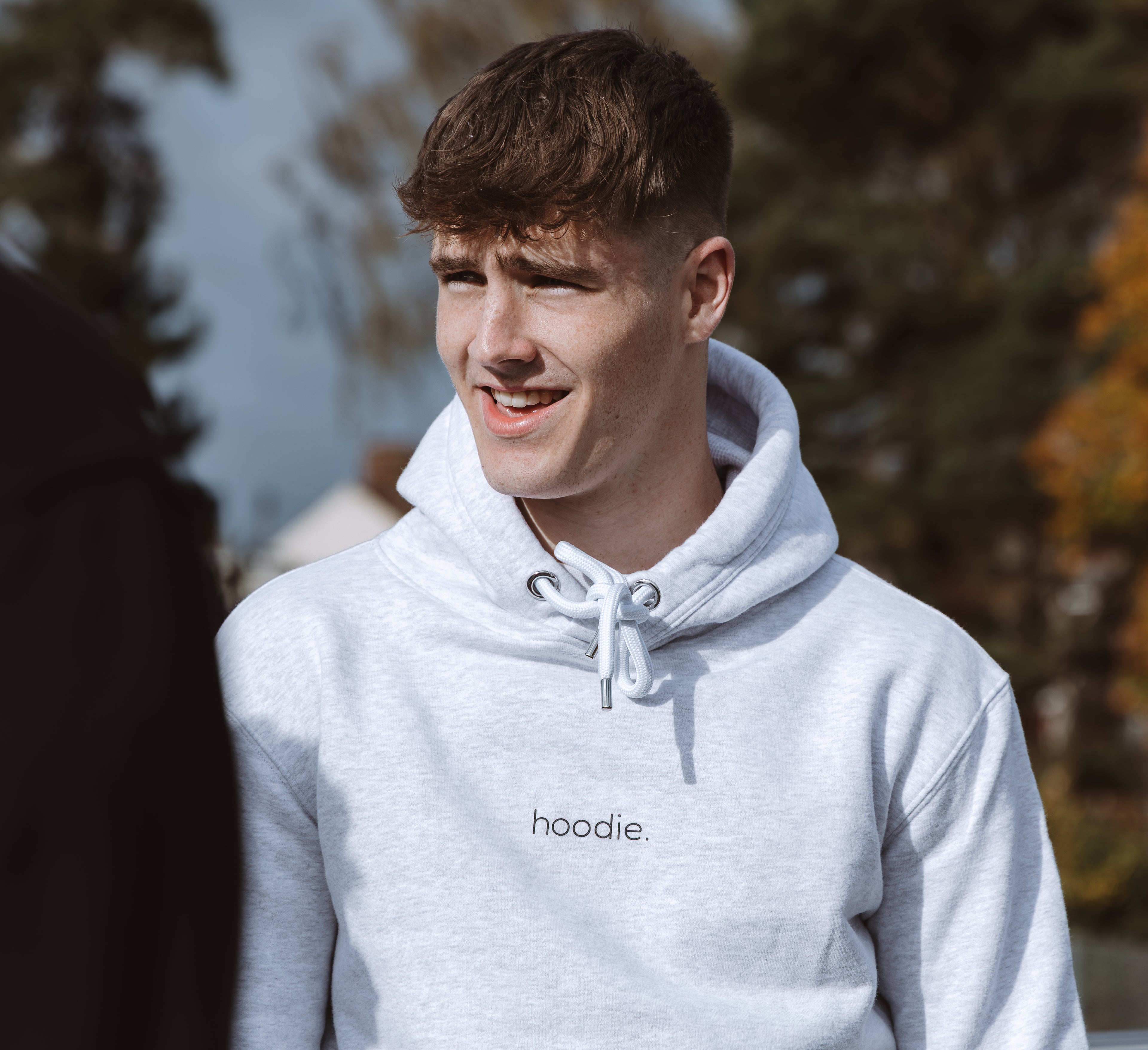 simple. hoodie. waffle. ash-grey.