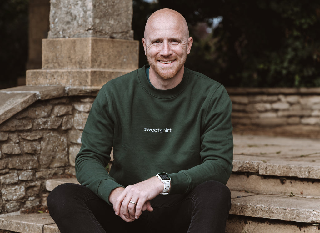 simple. sweatshirt. snug. forest-green.