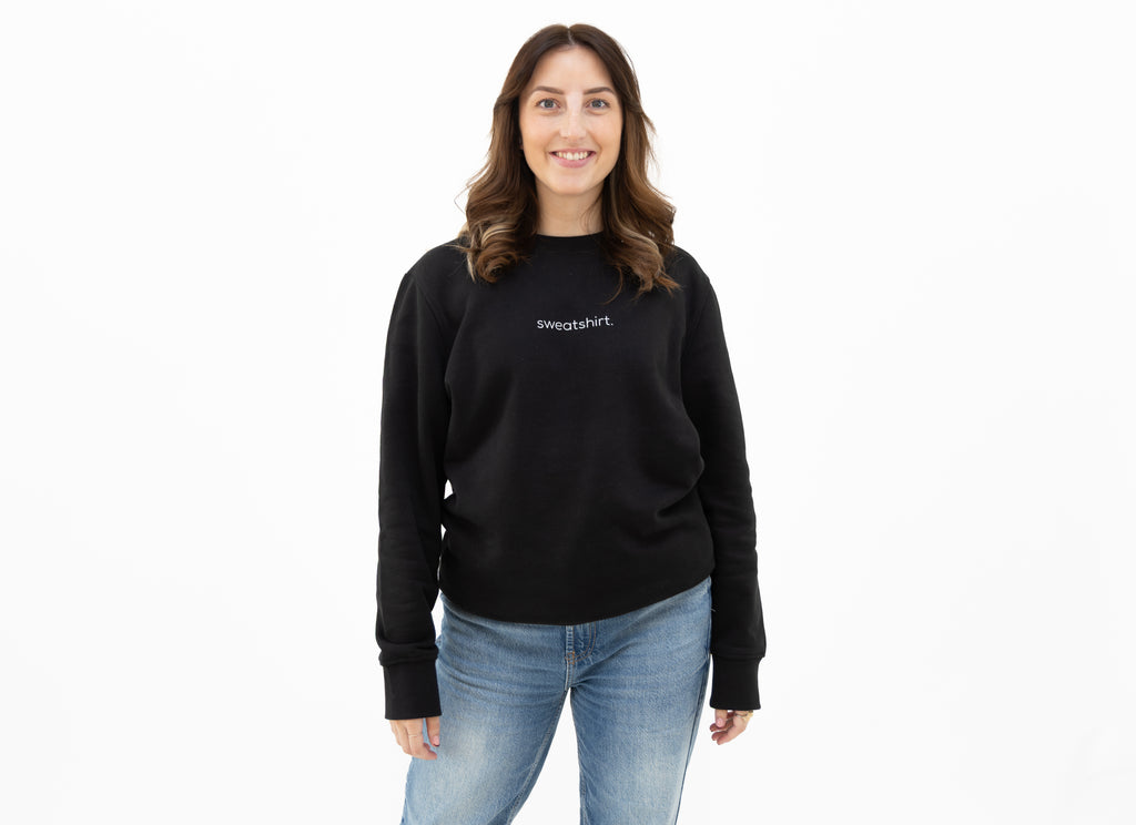 simple. sweatshirt. snug. black.