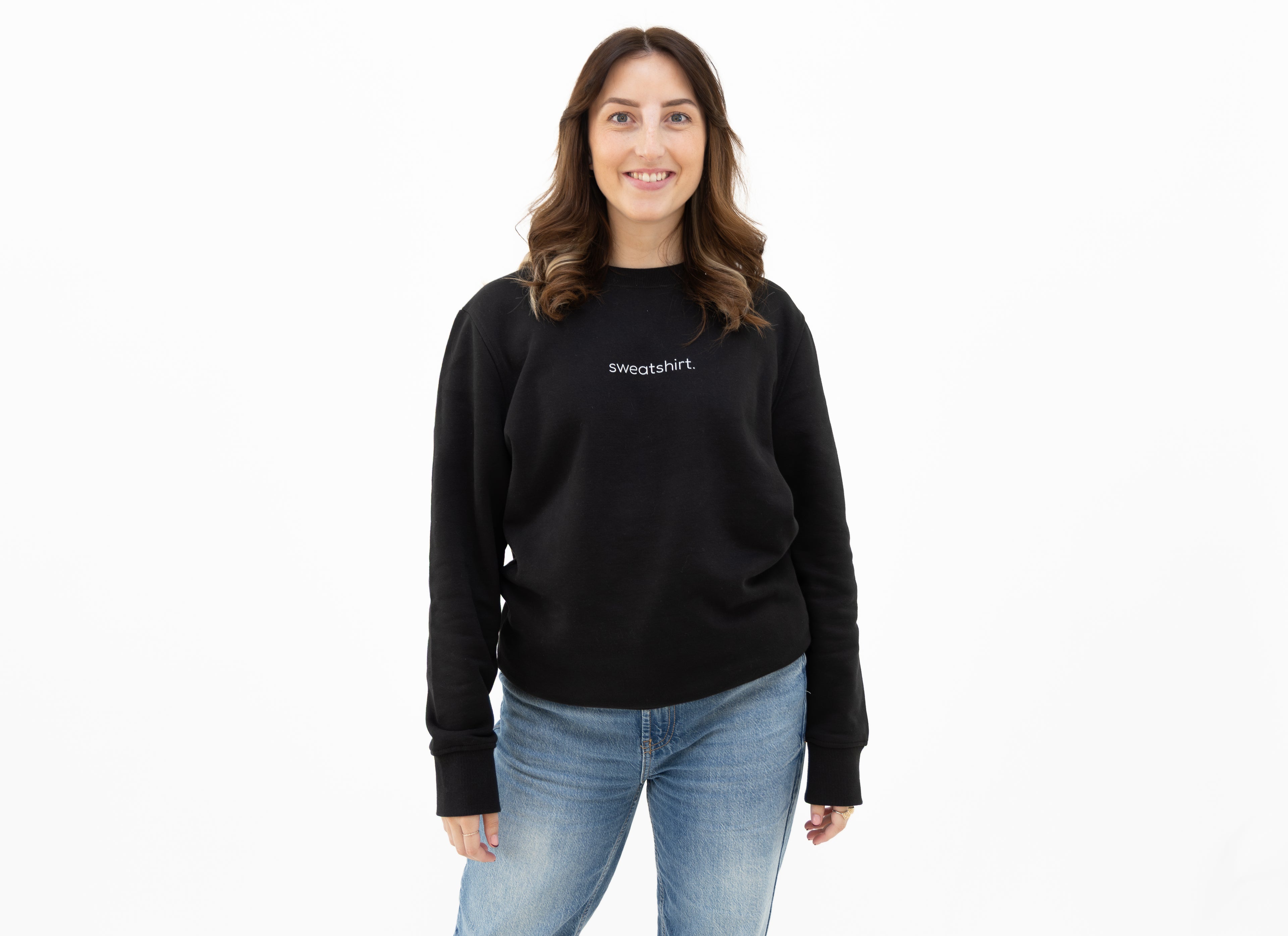 simple. sweatshirt. snug. black.