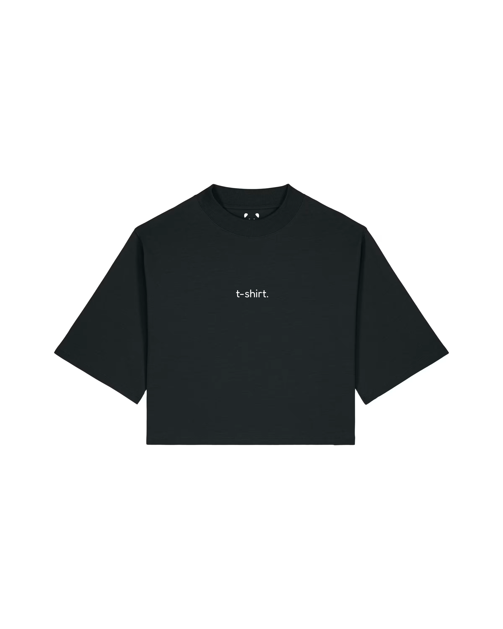 simple☆ simple. cropped t-shirt. black. – simple. panda