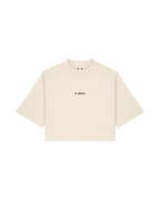 simple. cropped t-shirt. natural-raw.