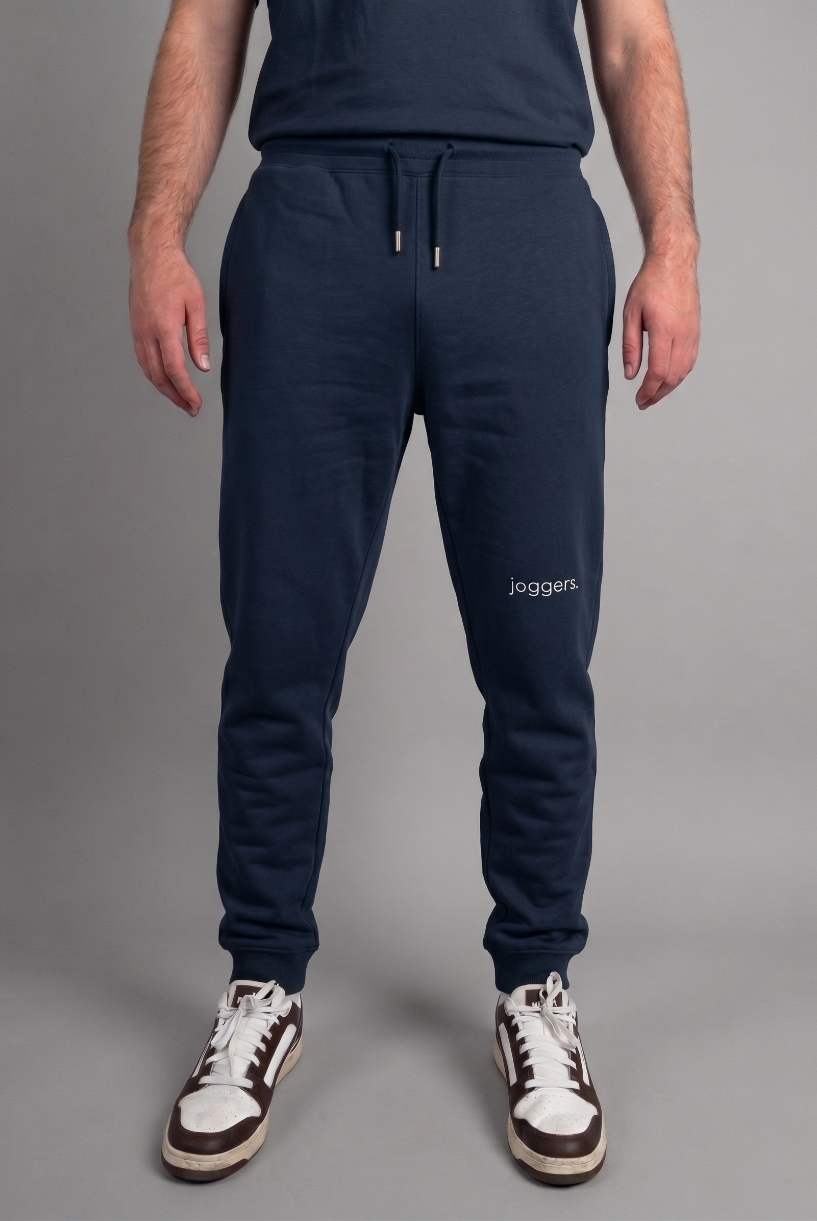 simple. cuffed joggers. french-navy