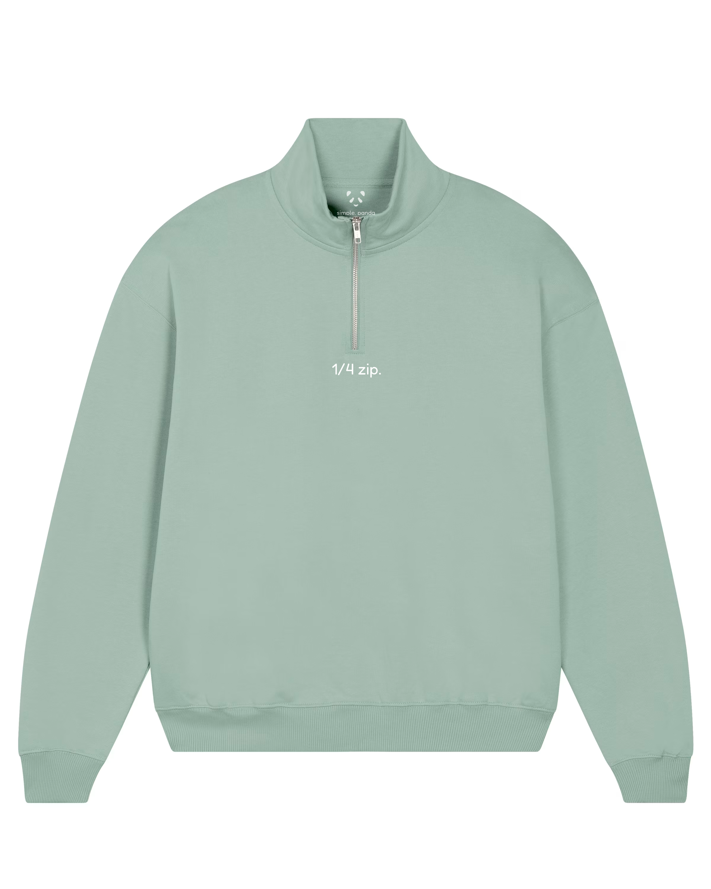 simple. heavy 1/4 zip. aloe.
