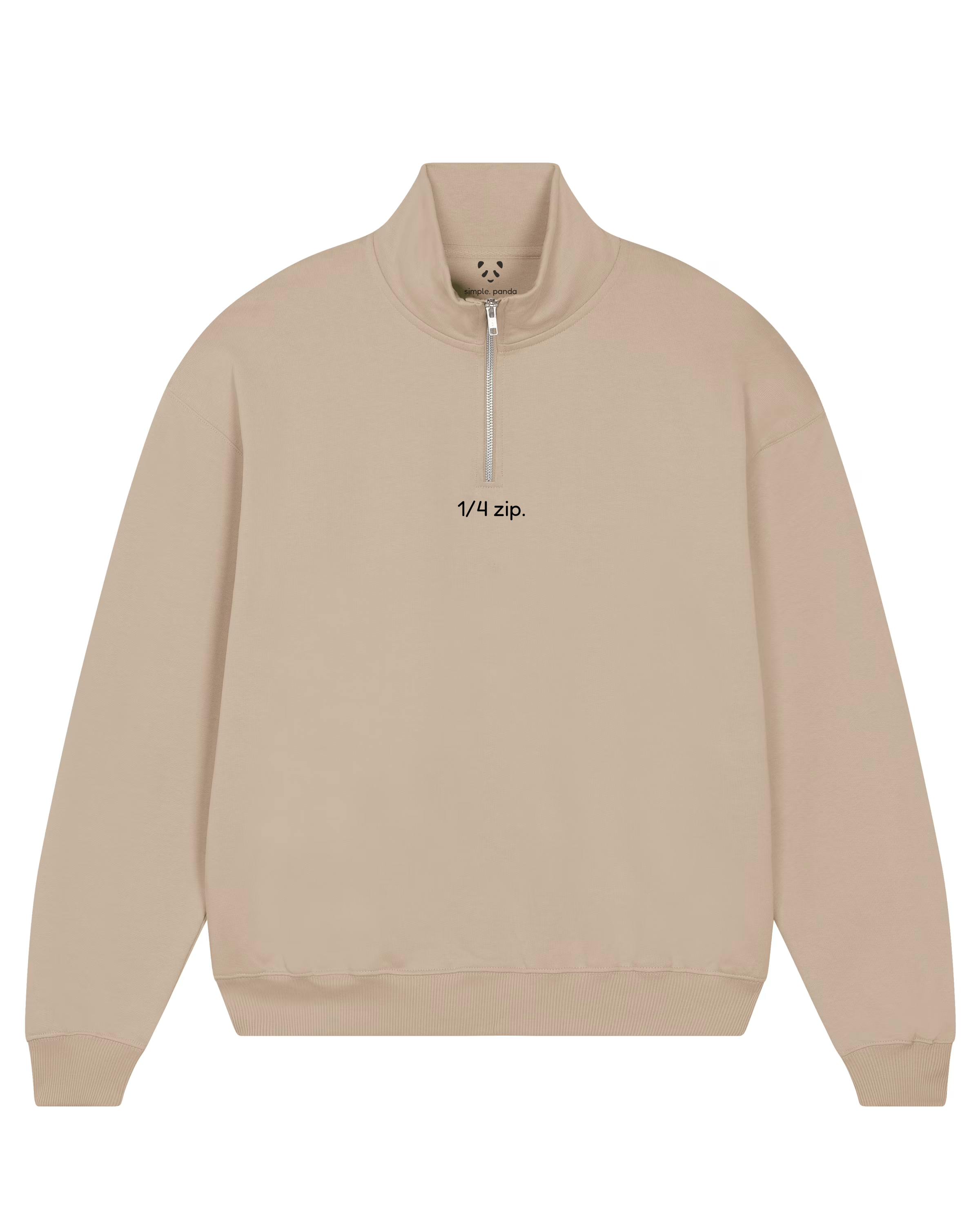 simple. heavy 1/4 zip. desert-dust.