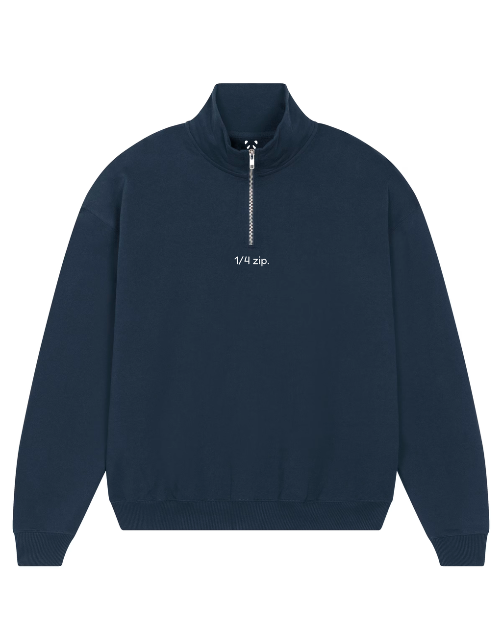 simple. heavy 1/4 zip. french-navy.