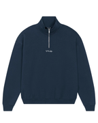 simple. heavy 1/4 zip. french-navy.
