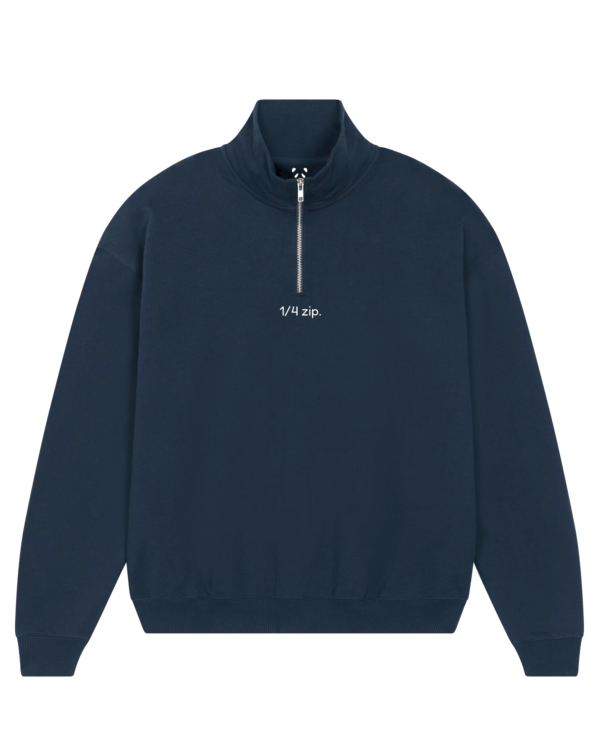 simple. heavy 1/4 zip. french-navy.