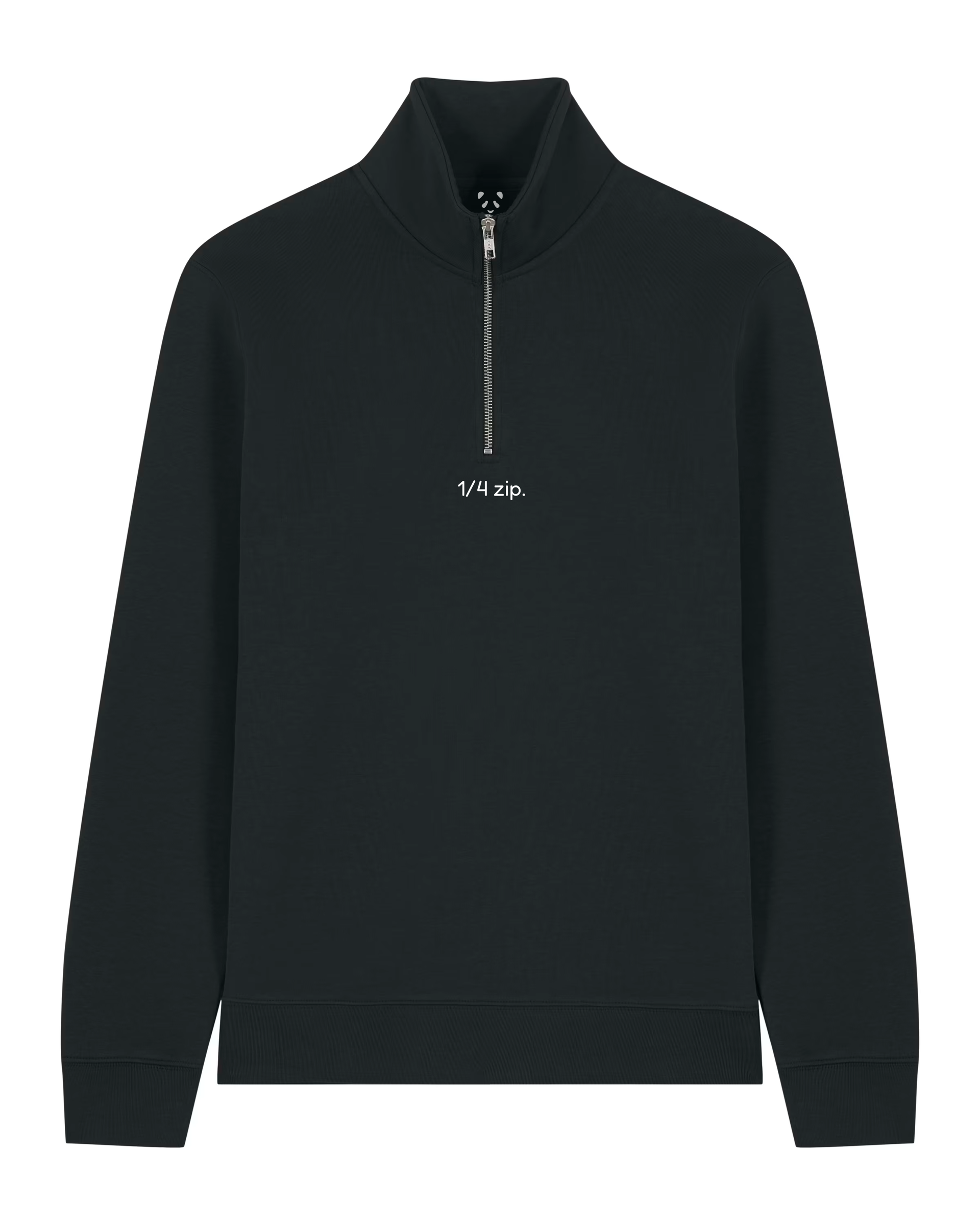 simple. light 1/4 zip. black. – simple. panda