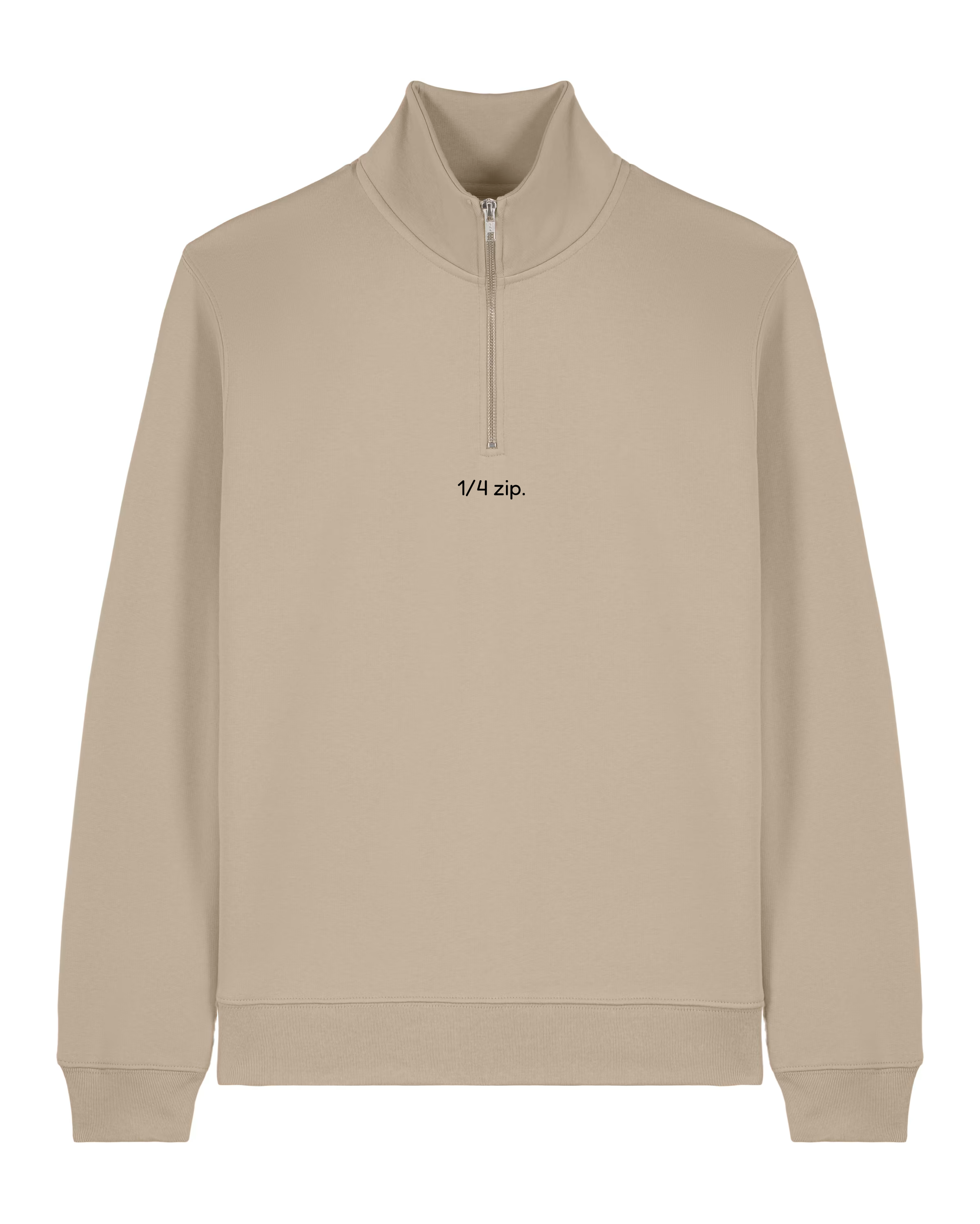 simple. light 1/4 zip. desert-dust.