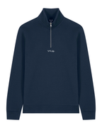 simple. light 1/4 zip. french-navy.