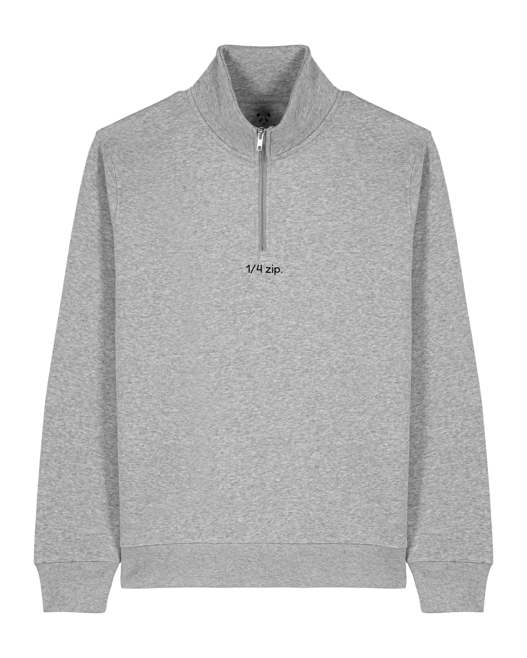 simple. light 1/4 zip. heather-grey.