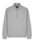 simple. light 1/4 zip. heather-grey.
