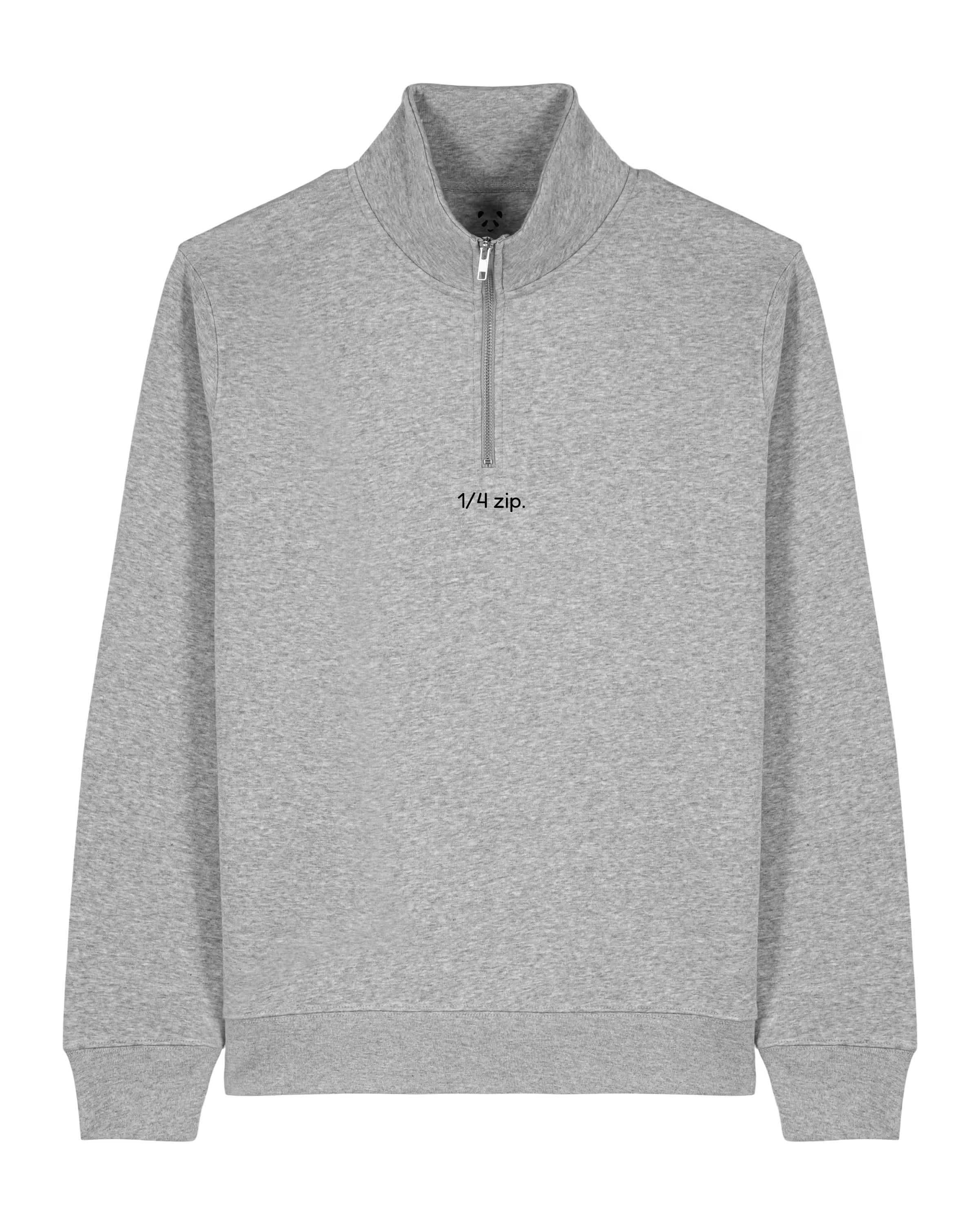 simple. light 1/4 zip. heather-grey.