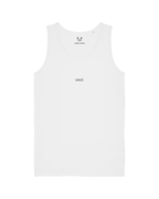 simple. relaxed vest. white.