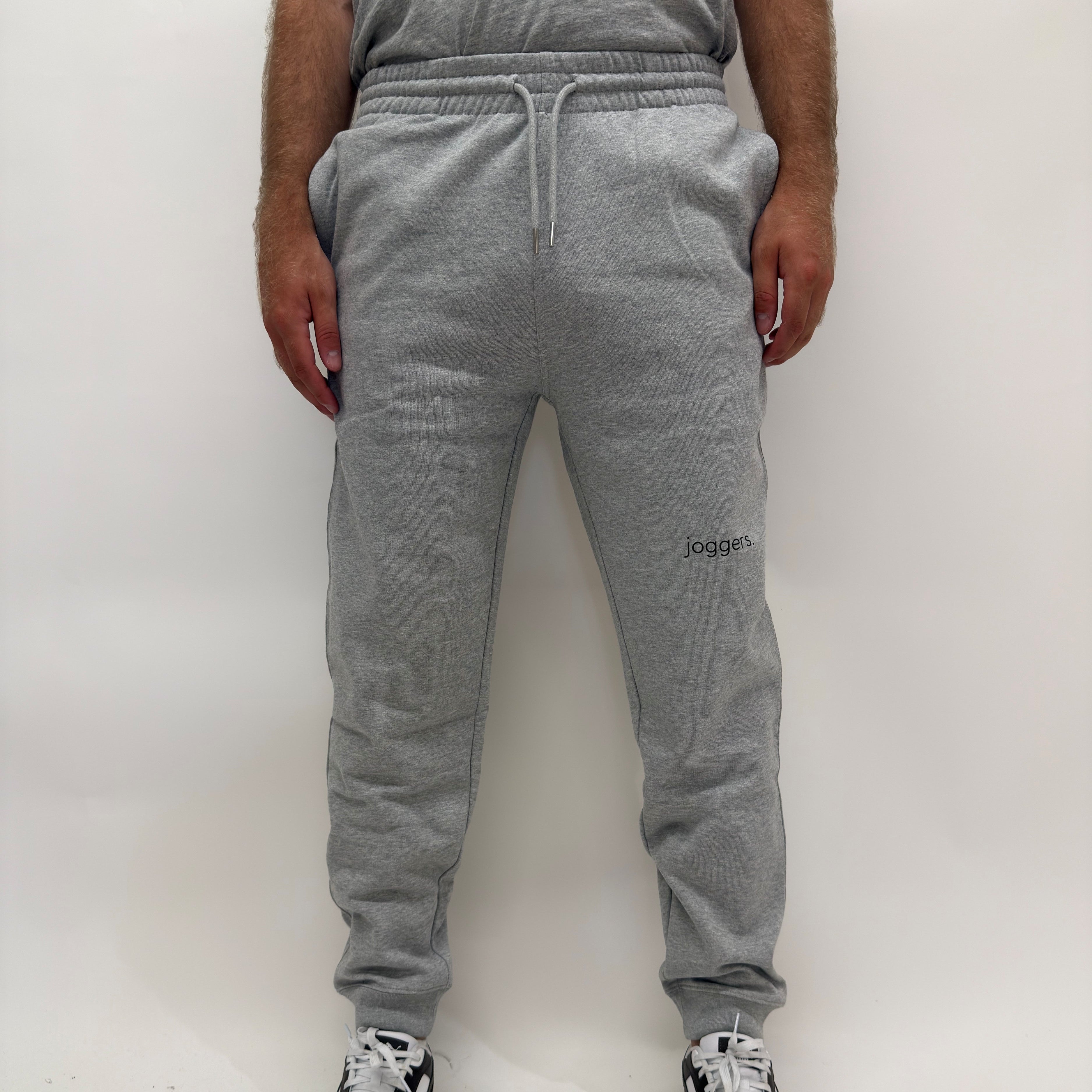 simple. cuffed joggers. heather-grey.