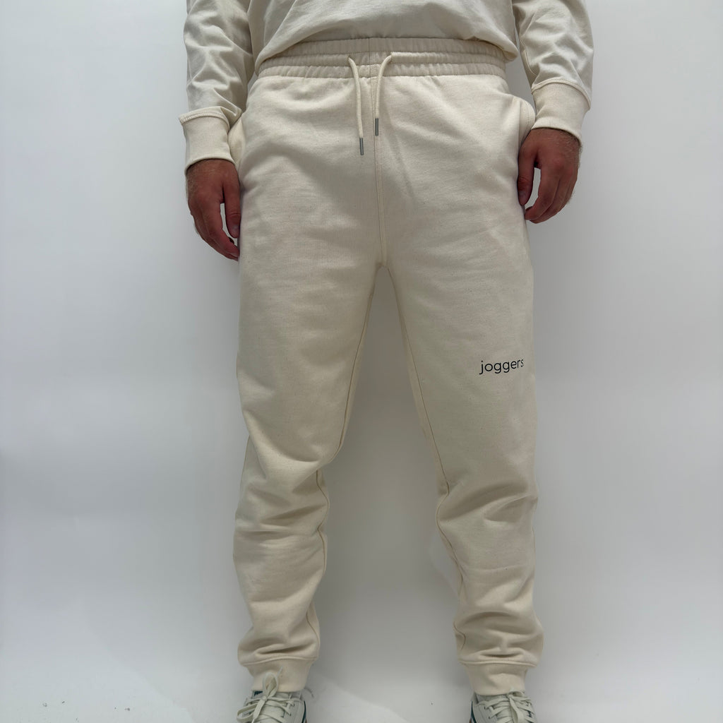 simple. cuffed joggers. natural-raw.