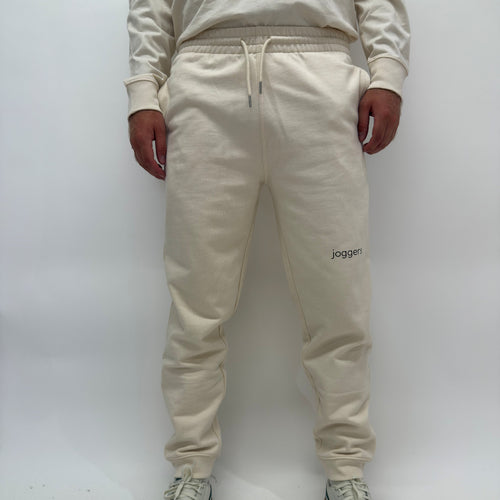 simple. cuffed joggers. natural-raw.