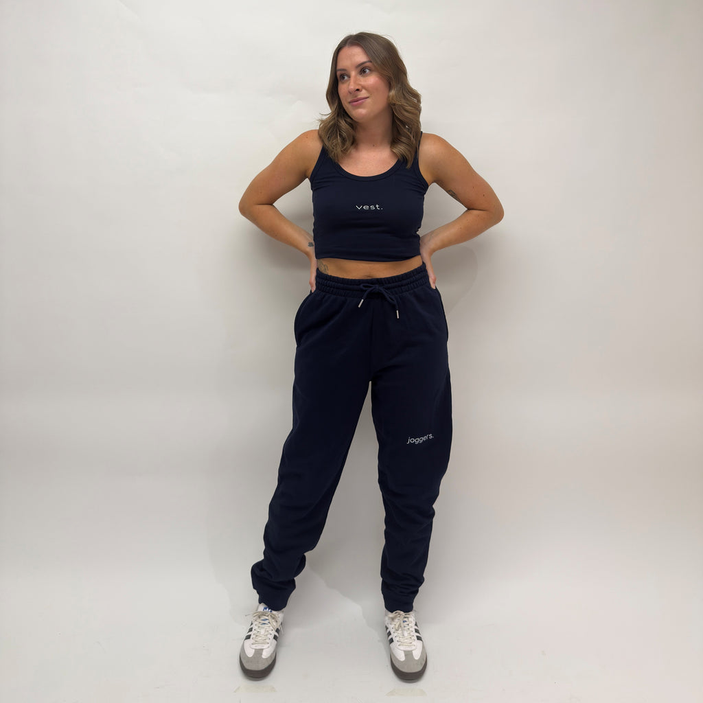 simple. cuffed joggers. french-navy.