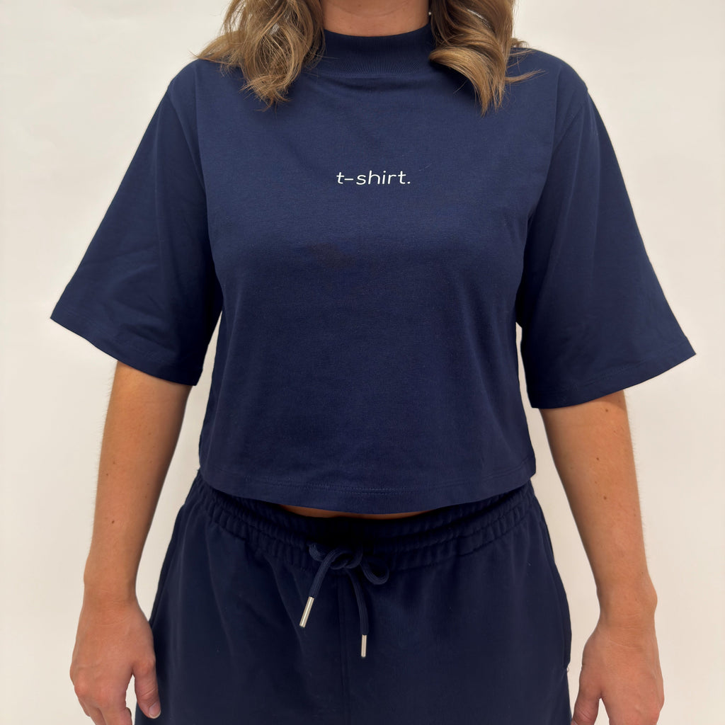 simple. cropped t-shirt. french-navy.