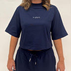 simple. cropped t-shirt. french-navy.