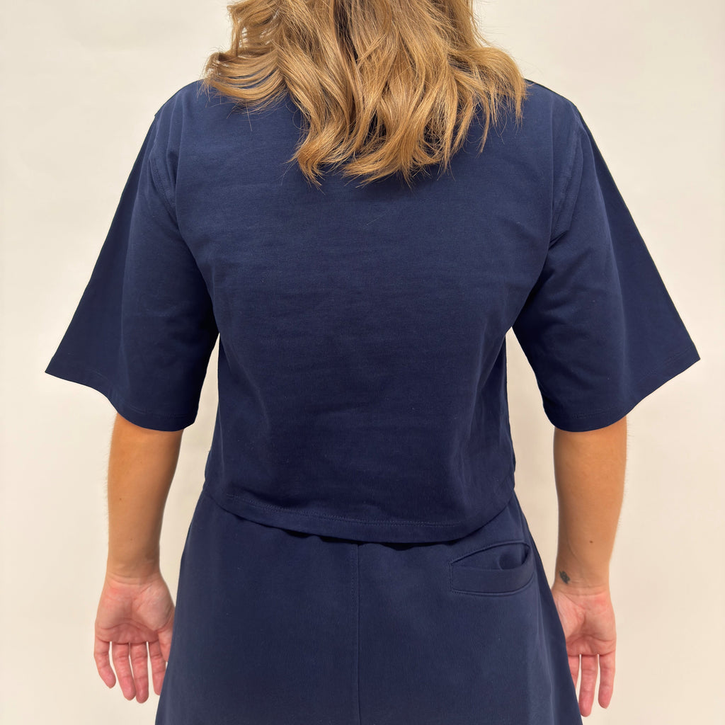 simple. cropped t-shirt. french-navy.