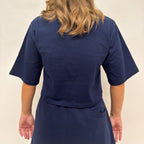 simple. cropped t-shirt. french-navy.