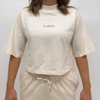 simple. cropped t-shirt. natural-raw.