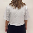 simple. cropped t-shirt. white.