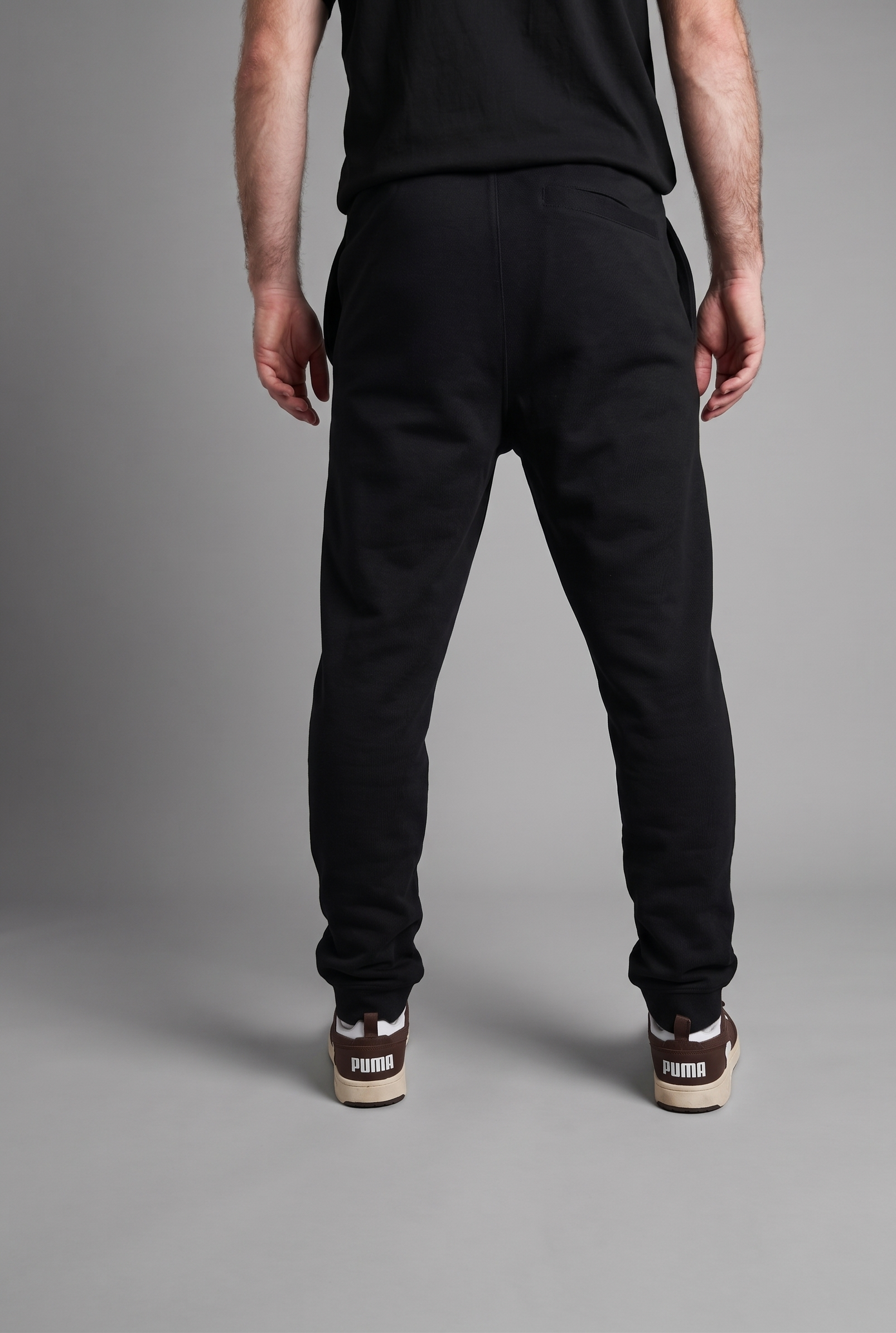 simple. cuffed joggers. black
