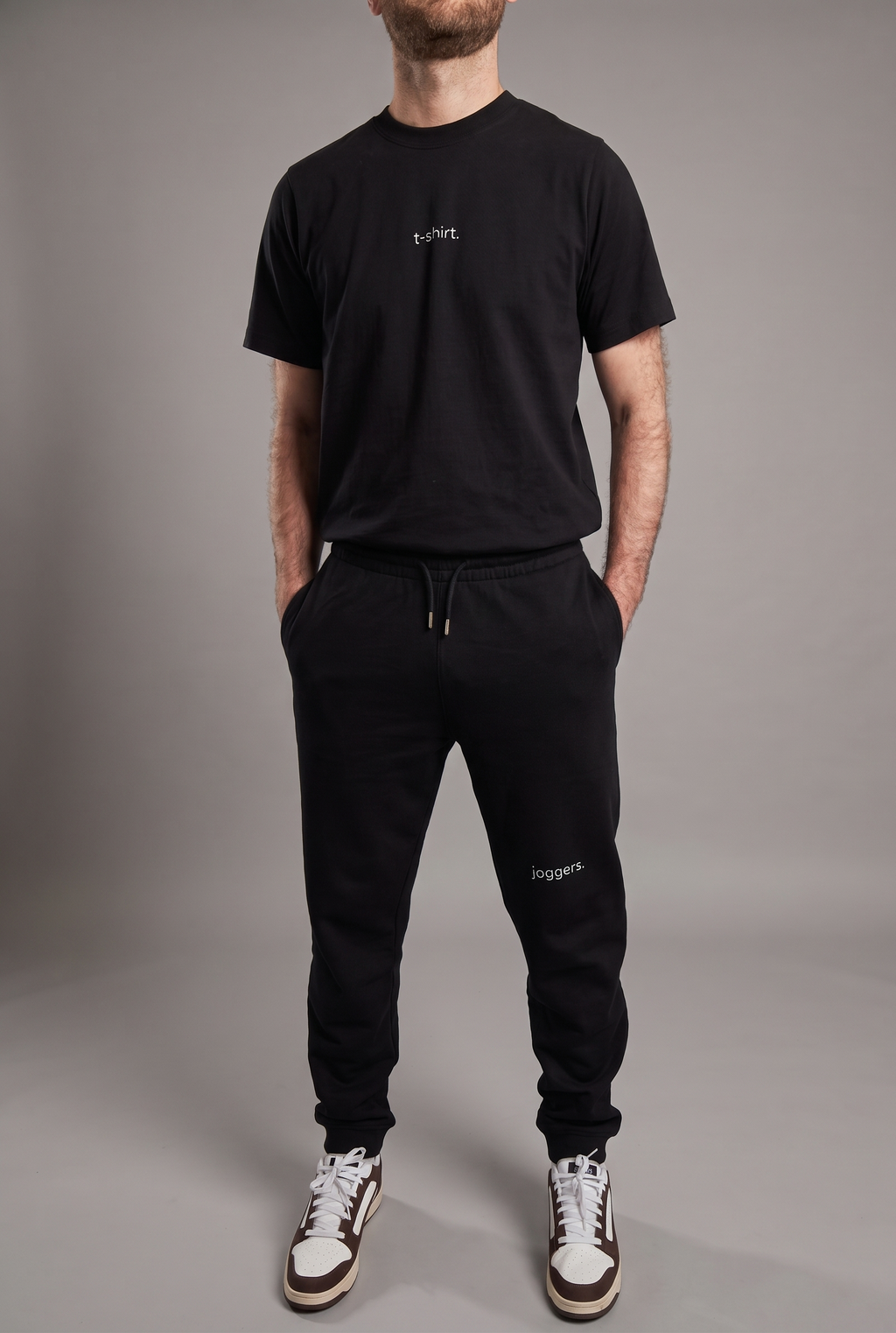 simple. cuffed joggers. black