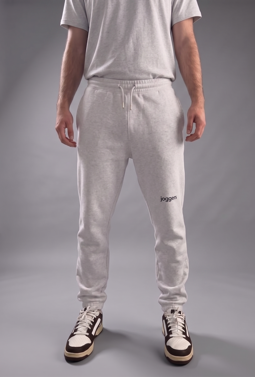 simple. cuffed joggers. cool-heather-grey