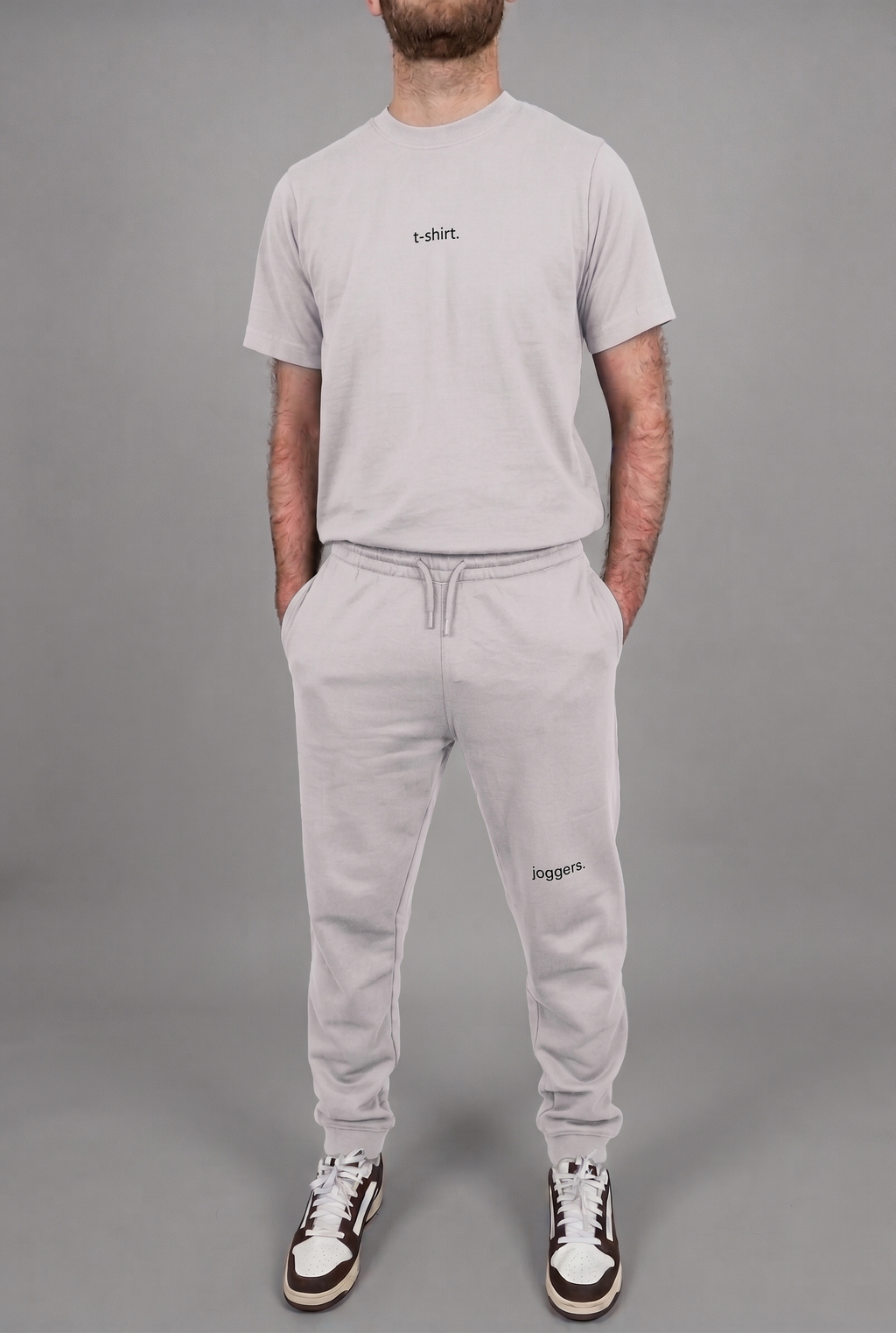 simple. cuffed joggers. cool-heather-grey