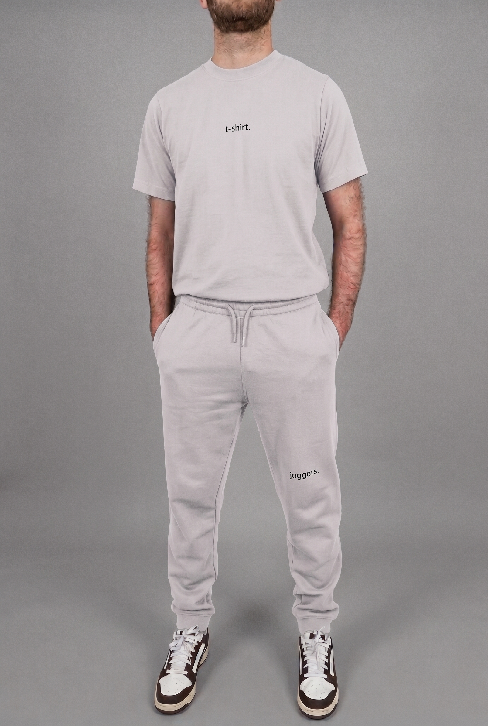 simple. cuffed joggers. cool-heather-grey
