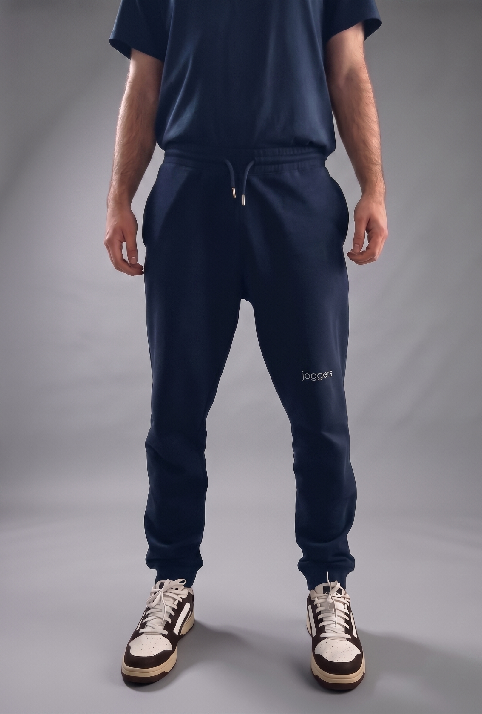 simple. cuffed joggers. french-navy