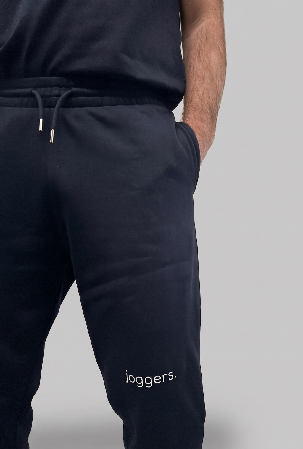 simple. cuffed joggers. french-navy