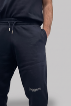 simple. cuffed joggers. french-navy