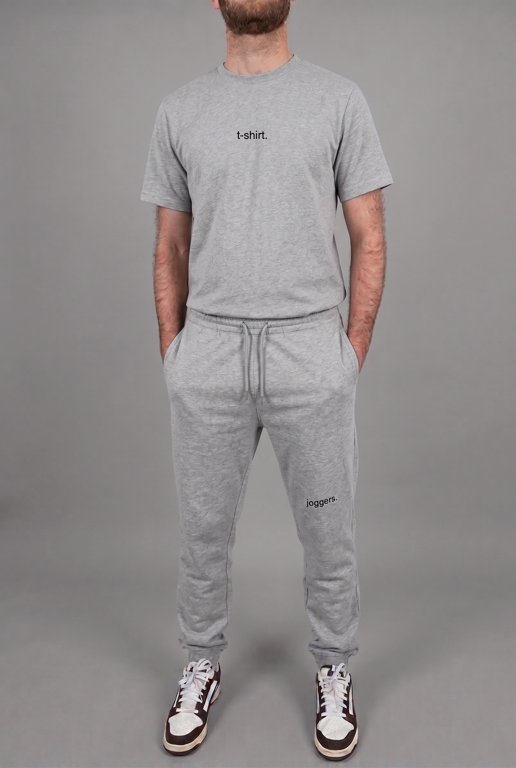 simple. cuffed joggers. heather-grey