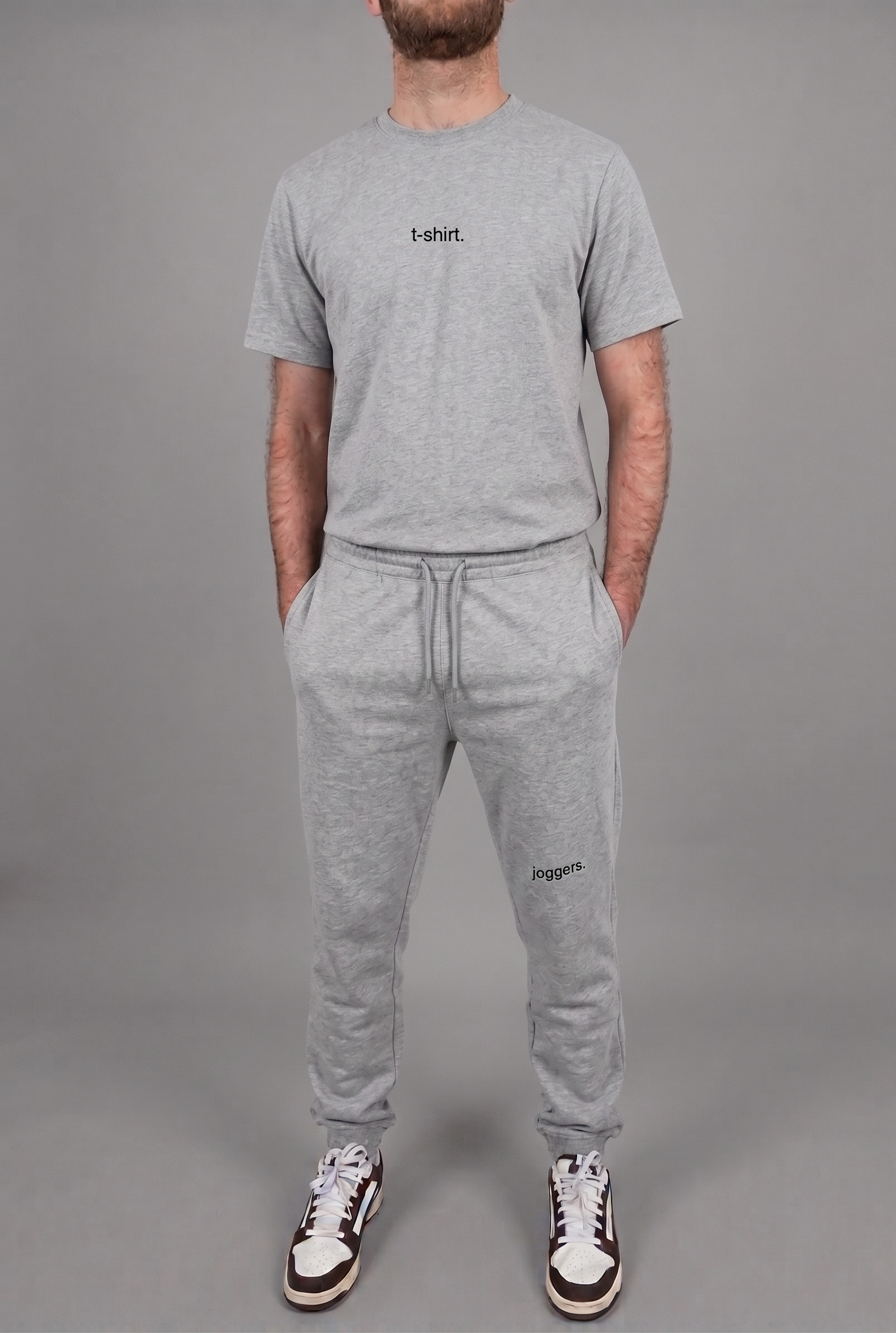 simple. cuffed joggers. heather-grey