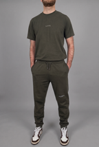 simple. cuffed joggers. khaki