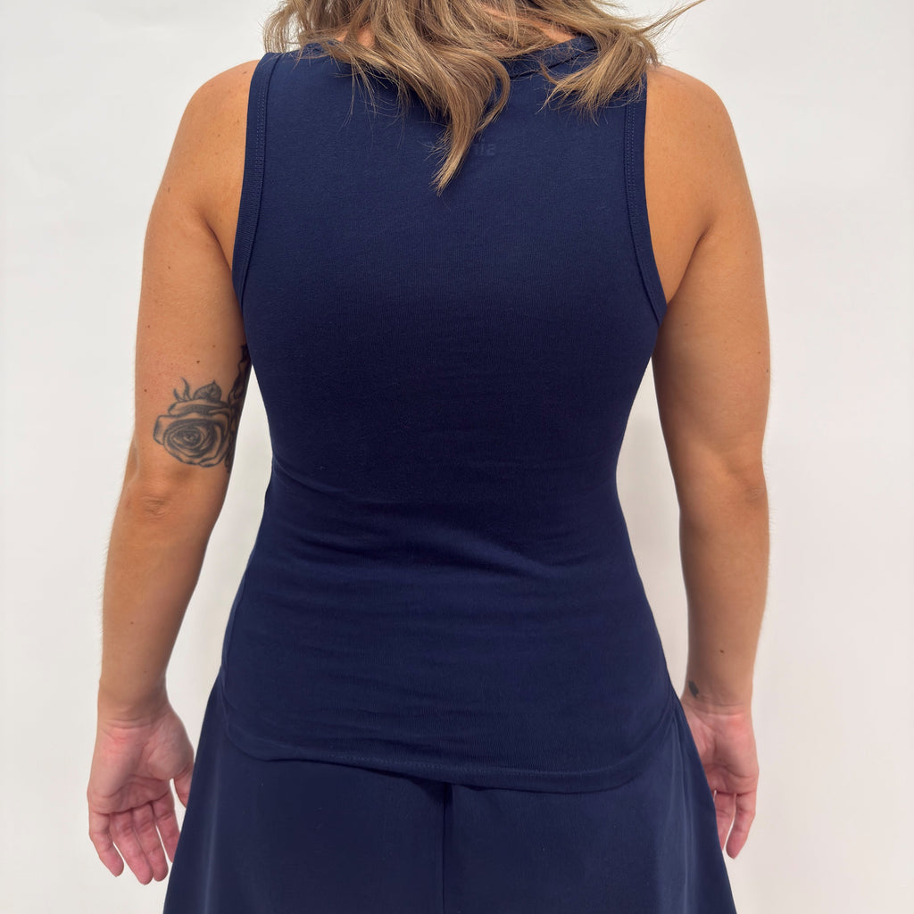simple. fitted vest. french-navy.