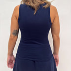 simple. fitted vest. french-navy.