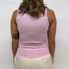 simple. fitted vest. cotton-pink.